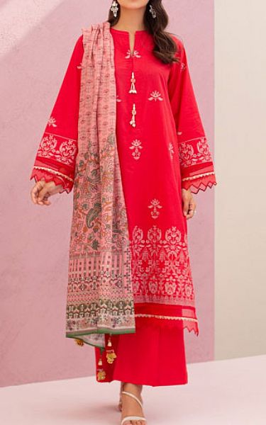 Zellbury Red Lawn Suit | Pakistani Lawn Suits- Image 1