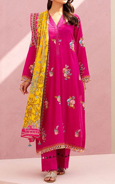 Zellbury Hot Pink Lawn Suit | Pakistani Lawn Suits- Image 1