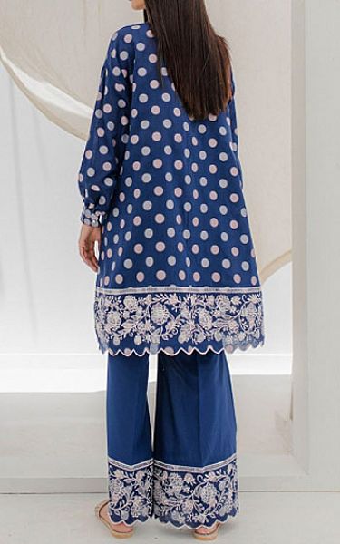 Zellbury Blue Jacquard Suit (2 Pcs) | Pakistani Lawn Suits- Image 2