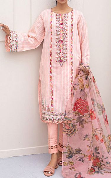 Zellbury Light Pink Jacquard Suit | Pakistani Lawn Suits- Image 1