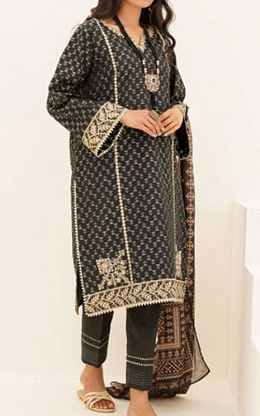 Zellbury Black Yarn Dyed Suit | Pakistani Lawn Suits- Image 1