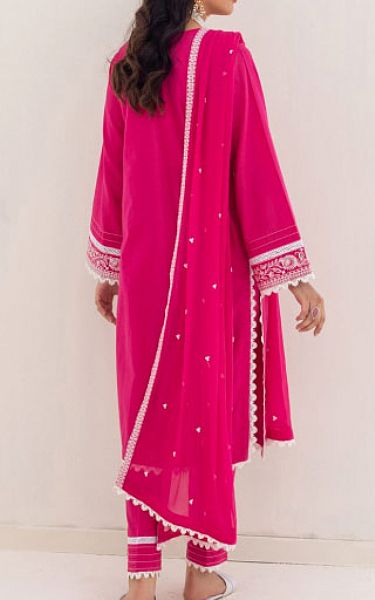 Zellbury Shocking Pink Cambric Suit | Pakistani Lawn Suits- Image 2