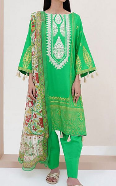 Zellbury Neon Green Lawn Suit | Pakistani Lawn Suits- Image 1