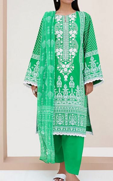 Zellbury Green/White Lawn Suit | Pakistani Lawn Suits- Image 1