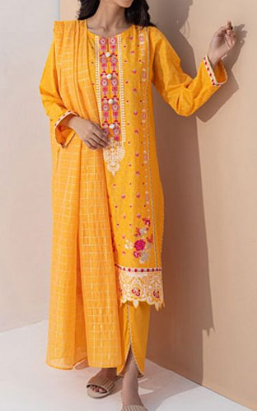 Zellbury Golden Yellow Jacquard Suit | Pakistani Lawn Suits- Image 1