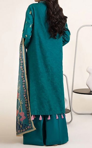 Zellbury Teal Jacquard Suit | Pakistani Lawn Suits- Image 2