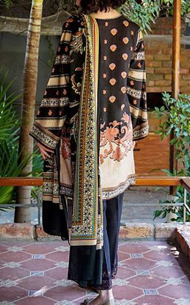 Zellbury Fawn/Black Viscose Suit | Pakistani Winter Dresses- Image 2