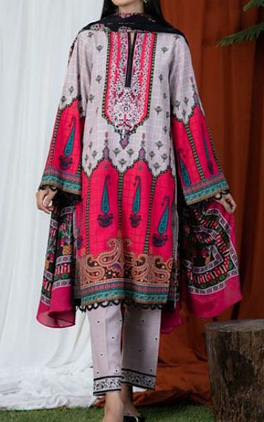 Zellbury Lilac/Hot Pink Khaddar Suit | Pakistani Winter Dresses- Image 1