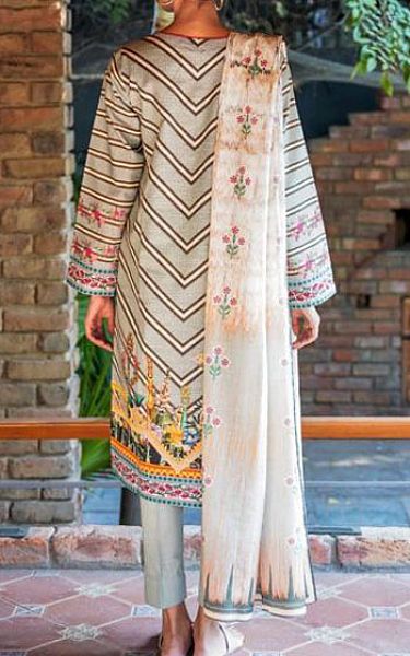 Zellbury Light Grey Khaddar Suit | Pakistani Winter Dresses- Image 2