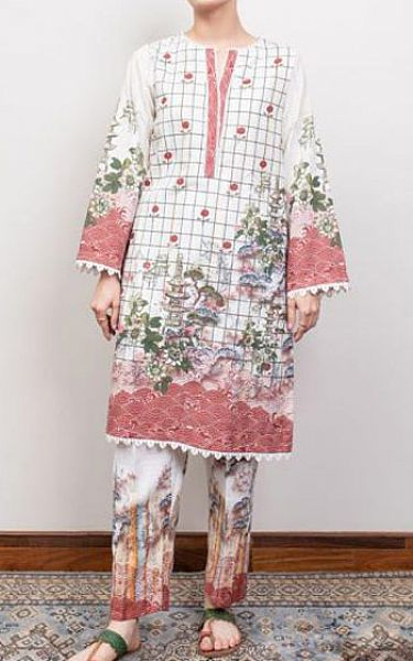 Zellbury Off-white Khaddar Suit (2 Pcs) | Pakistani Dresses in USA- Image 1
