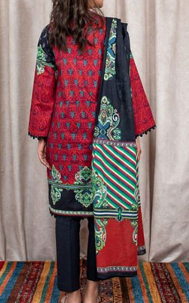 Zellbury Black/Red Khaddar Suit (2 Pcs) | Pakistani Winter Dresses- Image 2