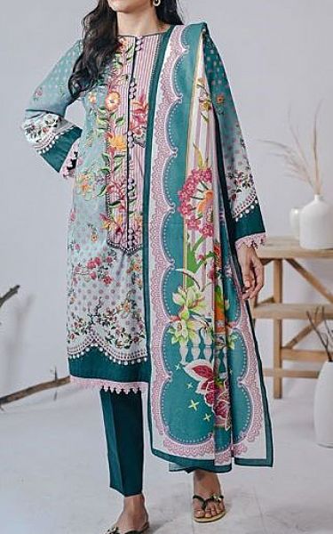 Zellbury Sky Blue/Teal Cambric Suit | Pakistani Dresses in USA- Image 1