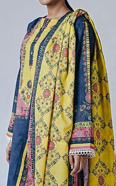 Zellbury Denim Blue Cambric Suit | Pakistani Dresses in USA- Image 2