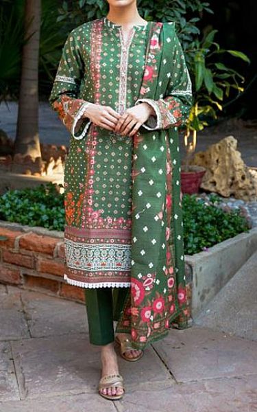Zellbury Emerald Green Khaddar Suit | Pakistani Winter Dresses- Image 1