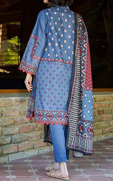 Zellbury Denim Blue Khaddar Suit | Pakistani Winter Dresses- Image 2