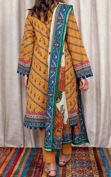 Zellbury Orange Khaddar Suit | Pakistani Winter Dresses- Image 2