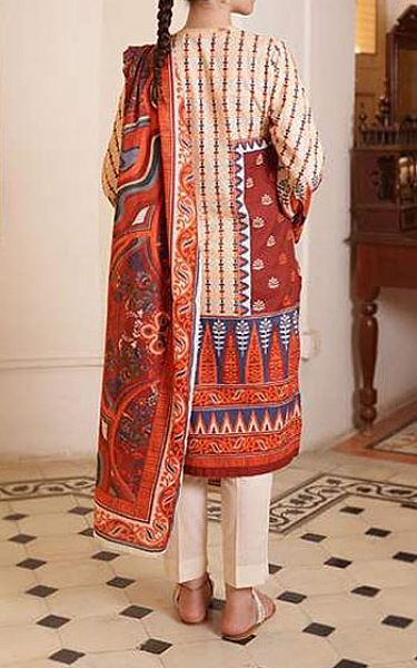Zellbury Rust/Tan Khaddar Suit | Pakistani Winter Dresses- Image 2