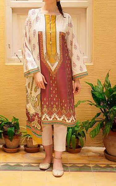 Zellbury Ivory Khaddar Suit | Pakistani Winter Dresses- Image 1