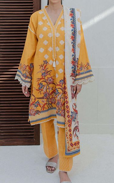 Zellbury Sand Gold Khaddar Suit | Pakistani Winter Dresses- Image 1