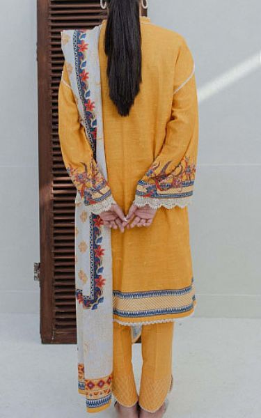 Zellbury Sand Gold Khaddar Suit | Pakistani Winter Dresses- Image 2