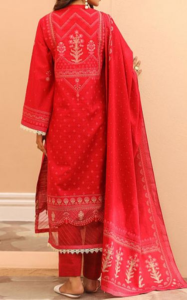 Zellbury Torch Red Khaddar Suit | Pakistani Winter Dresses- Image 2