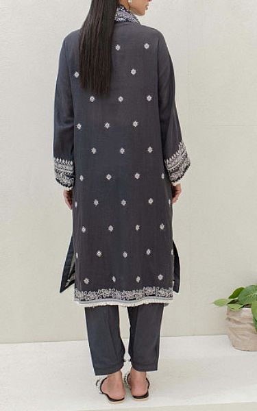 Zellbury Dark Grey Lawn Suit | Pakistani Winter Dresses- Image 2