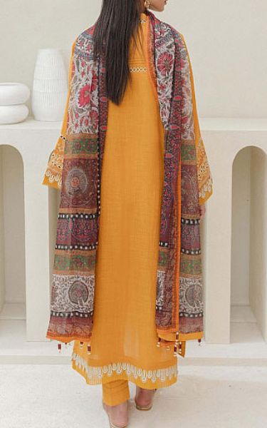 Zellbury Mustard Lawn Suit | Pakistani Winter Dresses- Image 2