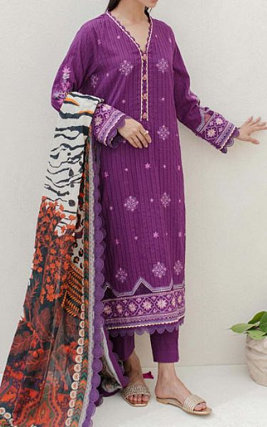 Zellbury Plum Cambric Suit | Pakistani Winter Dresses- Image 1