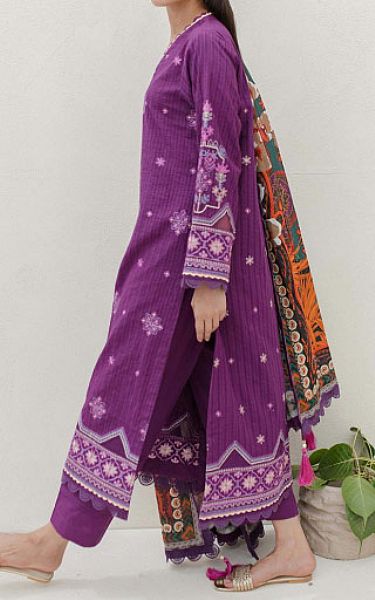 Zellbury Plum Cambric Suit | Pakistani Winter Dresses- Image 2