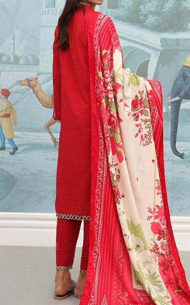 Zellbury Red Khaddar Suit | Pakistani Winter Dresses- Image 2