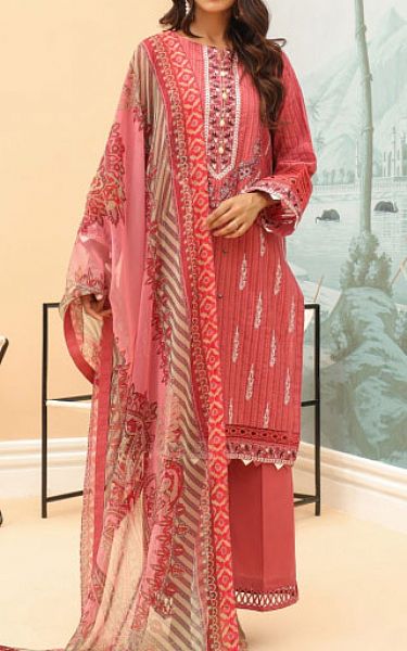 Zellbury Coral Khaddar Suit | Pakistani Winter Dresses- Image 1