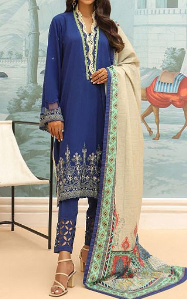 Zellbury Navy Blue Viscose Suit | Pakistani Winter Dresses- Image 1