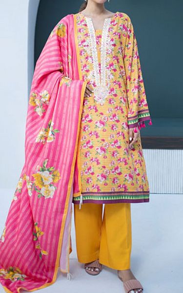 Zellbury Yellow Viscose Suit | Pakistani Winter Dresses- Image 1