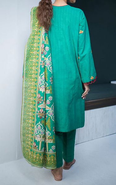Zellbury Sea Green Khaddar Suit | Pakistani Winter Dresses- Image 2