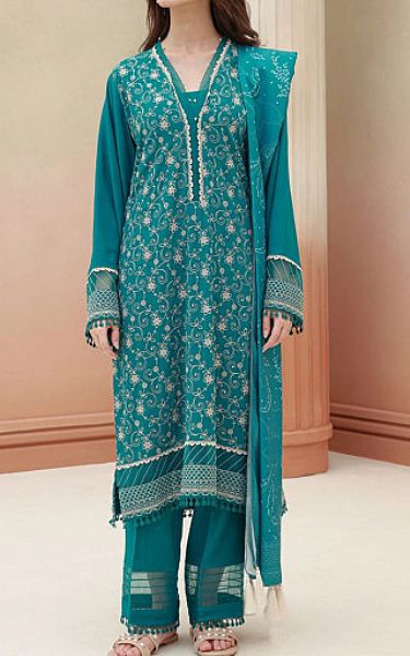 Zellbury Teal Viscose Suit | Pakistani Winter Dresses- Image 1
