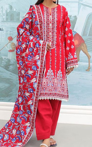 Zellbury Red Khaddar Suit (2 Pcs) | Pakistani Winter Dresses- Image 1