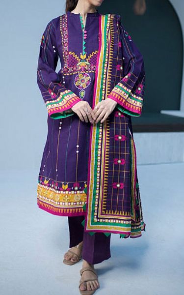 Zellbury Purple Khaddar Suit (2 Pcs) | Pakistani Winter Dresses- Image 1