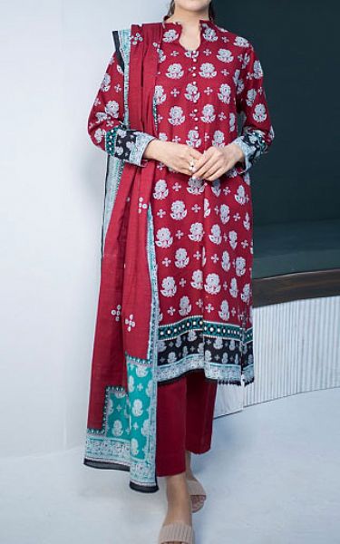 Zellbury Maroon Khaddar Suit (2 Pcs) | Pakistani Winter Dresses- Image 1