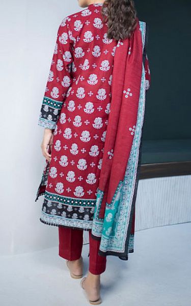 Zellbury Maroon Khaddar Suit (2 Pcs) | Pakistani Winter Dresses- Image 2