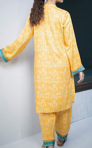 Zellbury Yellow Cotail Suit (2 Pcs) | Pakistani Winter Dresses- Image 2
