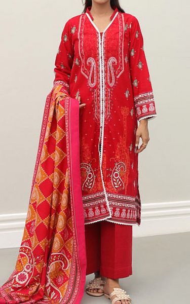 Zellbury Scarlet Khaddar Suit | Pakistani Winter Dresses- Image 1