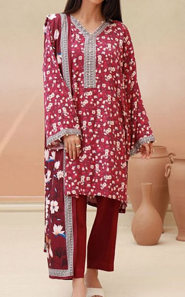 Zellbury Plum Cotail Suit | Pakistani Winter Dresses- Image 1