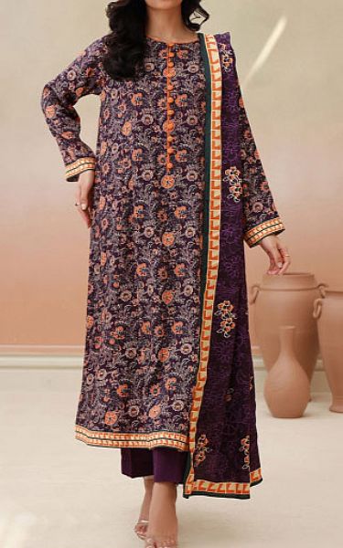 Zellbury Indigo Cotail Suit | Pakistani Winter Dresses- Image 1