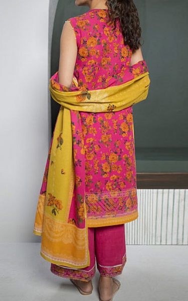 Zellbury Pink/Yellow Khaddar Suit | Pakistani Winter Dresses- Image 2