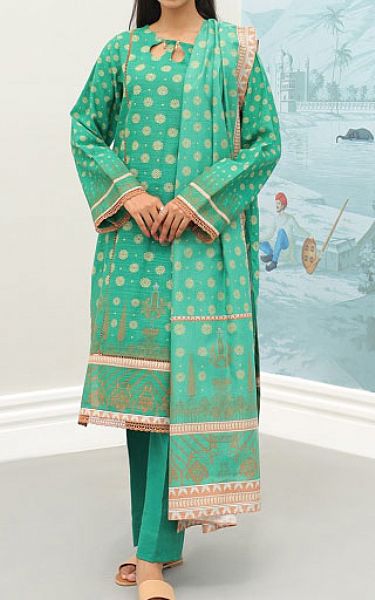 Zellbury Pastel Green Khaddar Suit | Pakistani Winter Dresses- Image 1