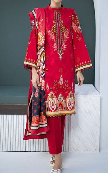 Zellbury Scarlet Khaddar Suit | Pakistani Winter Dresses- Image 1