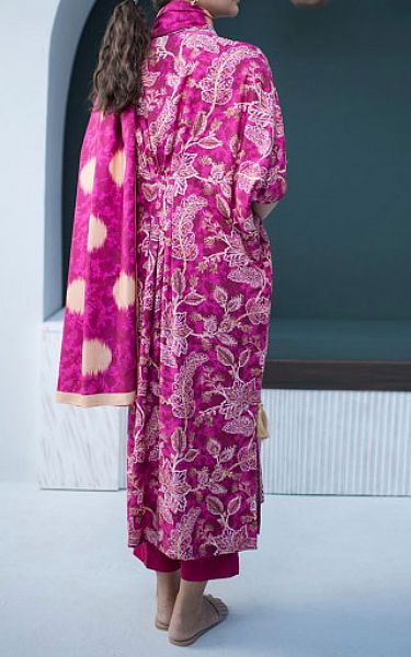 Zellbury Shocking Pink Khaddar Suit | Pakistani Winter Dresses- Image 2