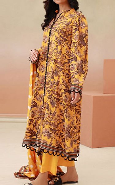 Zellbury Mustard Viscose Suit | Pakistani Winter Dresses- Image 1