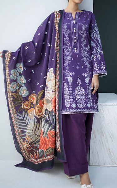 Zellbury Indigo Khaddar Suit | Pakistani Winter Dresses- Image 1