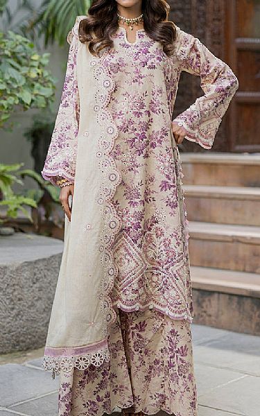 Zellbury Beige Cotton Suit | Pakistani Lawn Dress in USA- Image 1